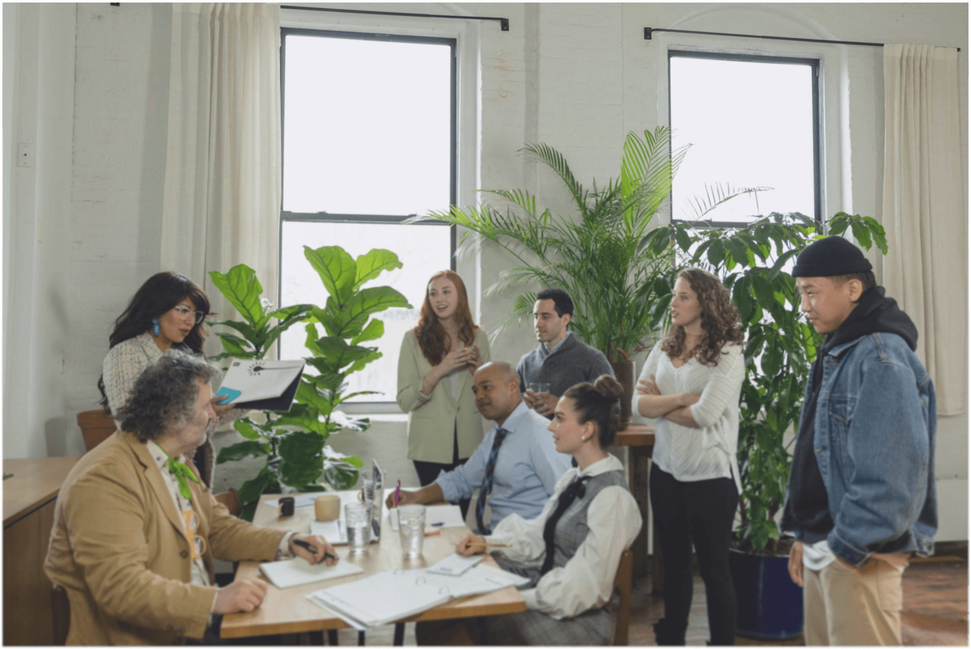 Operational team collaborating in a business setting